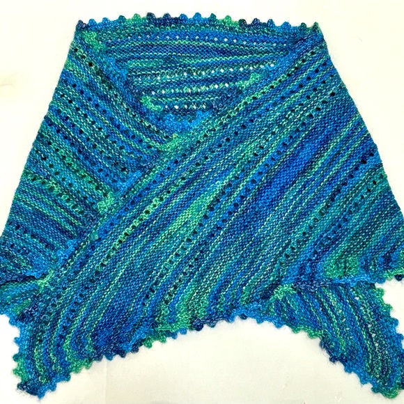 Hand Knit Shawl - Picture 2 of 2